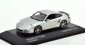 Porsche  - 911 Turbo (997) 2006 silver metallic - 1:87 - Minichamps - 870065201 - mc870065201 | The Diecast Company