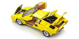 Lamborghini  - Countach LP5000 Quattrovalvole yellow - 1:18 - Kyosho - Kyo8320Y0 - kyo8320Y0 | The Diecast Company