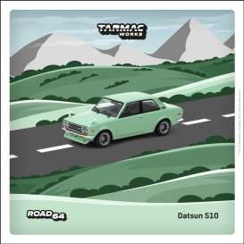 Datsun  - 510 light green - 1:64 - Tarmac - T64R-025-GR - TC-T64R052GR | The Diecast Company
