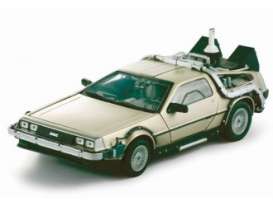 Delorean  - Back to the Future II 1985 silver - 1:24 - Welly - 22441 - welly22441 | The Diecast Company