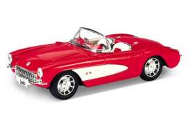 Chevrolet  - Corvette 1957 red/white - 1:24 - Welly - 29393r - welly29393r | The Diecast Company