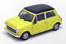 Mini  - yellow w/black roof - 1:24 - Welly - 22496y - welly22496y | The Diecast Company