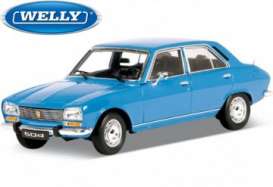 Peugeot  - 504 1974 baby blue - 1:24 - Welly - 24001b - welly24001b | The Diecast Company