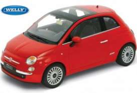 Fiat  - 2007 red - 1:24 - Welly - 22514r - welly22514r | The Diecast Company