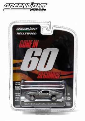 Shelby  - Mustang GT500E 1967 grey/black - 1:64 - GreenLight - 44742 - gl44742 | The Diecast Company