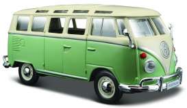 Volkswagen  - T1 Samba Van green/creme - 1:24 - Maisto - 31956gn - mai31956gn | The Diecast Company