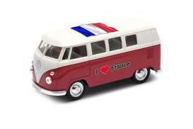 Volkswagen  - T1 Bus 1962 red/white - 1:34 - Welly - 49764FRr - welly49764FRr | The Diecast Company