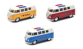 Volkswagen  - T1 Bus 1962 various - 1:34 - Welly - 49764HOL - welly49764HOL | The Diecast Company