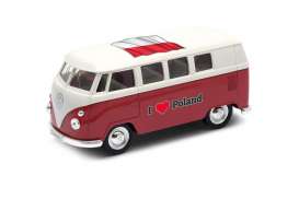 Volkswagen  - T1 Bus 1962 red/white - 1:34 - Welly - 49764PO - welly49764PO | The Diecast Company