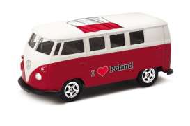 Volkswagen  - T1 Bus 1962 red/white - 1:64 - Welly - 52221PO - welly52221PO | The Diecast Company