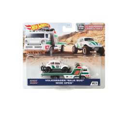 Volkswagen  - Baja Bug & Wide Open Truck white/green/red - 1:64 - Hotwheels - GJT44 - hwmvGJT44 | The Diecast Company