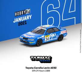 Toyota  - Corolla 1989 blue - 1:64 - Tarmac - T64-036-89SPA34 - TC-T64-036-89SPA34 | The Diecast Company