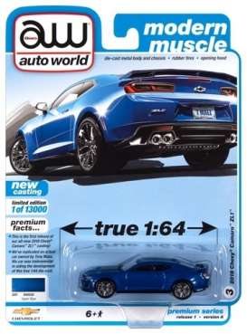 Chevrolet  - Camaro ZL1 2018 blue - 1:64 - Auto World - SP059A - AWSP059A | The Diecast Company