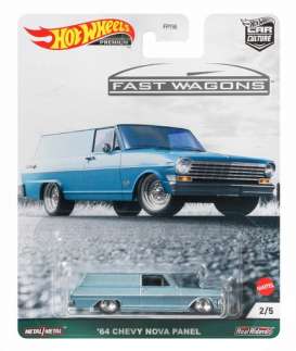 Chevrolet  - Nova Panel 1964 silver-blue - 1:64 - Hotwheels - GRJ66 - hwmvGRJ66 | The Diecast Company