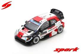 Toyota  - Yaris 2021 white/red/blue - 1:43 - Spark - s6582 - spas6582 | The Diecast Company