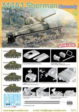 Military Vehicles  - M4A1 Sherman 1944  - 1:72 - Dragon - 7273 - dra7273 | The Diecast Company