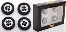 Wheels & tires Rims & tires - black/chrome - 1:18 - KK - Scale - acc011 - kkdcacc011 | The Diecast Company