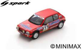 Peugeot  - 205 1986 red - 1:43 - Spark - s9456 - spas9456 | The Diecast Company