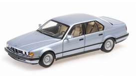 BMW  - 730i (E32) 1986 light blue metallic - 1:18 - Minichamps - 100023008 - mc100023008 | The Diecast Company