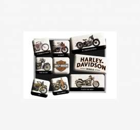 Harley Davidson  - Magnets Set HD beige/various - Tac Signs - NA83102 - MagnetS83102 | The Diecast Company