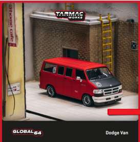 Dodge  - Van red - 1:64 - Tarmac - T64G-TL032-RE - TC-T64GTL032RE | The Diecast Company