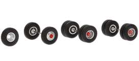 Rims & tires  - silver/red - 1:87 - Modellbau Schwarz - MS87MBS026352 - MS87MBS026352 | The Diecast Company