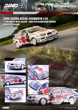 Ford  - Sierra RS500 Cosworth #25 1988 white/red - 1:64 - Inno Models - in64-RS500-25DTM88 - in64-RS500-25DTM88 | The Diecast Company