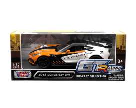 Corvette  - ZR1 2019 white/orange - 1:24 - Motor Max - 73796 - mmax73796 | The Diecast Company