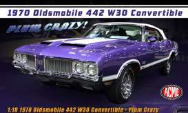 Oldsmobile  - 442 W-30 Convertible 1970 purple - 1:18 - Acme Diecast - A1805628 - acme1805628 | The Diecast Company