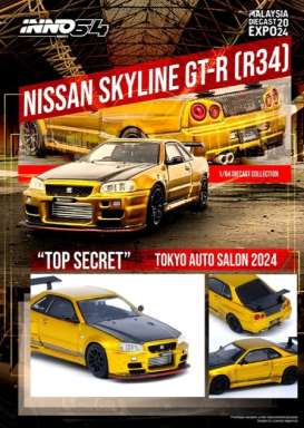 Nissan  - Skyline GT-R (R34) gold/black - 1:64 - Inno Models - in64-R34TS-MDX24 - in64-R34TS-MDX24 | The Diecast Company