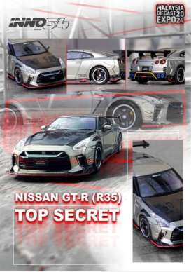 Nissan  - Skyline GT-R (R35) grey/black - 1:64 - Inno Models - in64-R35TS-MDX24 - in64-R35TS-MDX24 | The Diecast Company