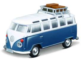 Volkswagen  - Samba Van blue/white - Maisto - 21237B - mai21237B | The Diecast Company