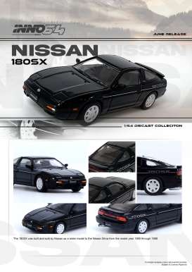 Nissan  - 180SX black - 1:64 - Inno Models - in64-180SX-BLA - in64-180SX-BLA | The Diecast Company