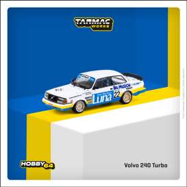 Volvo  - 240 Turbo 1984 white/blue - 1:64 - Tarmac - T64-050-84ETC22 - TC-T64-050-84ETC22 | The Diecast Company