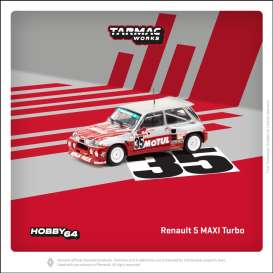 Renault  - 5 Maxi Turbo 1987 red/white - 1:64 - Tarmac - T64-TL061-87EHC35 - TC-T64-TL061-87EHC35 | The Diecast Company