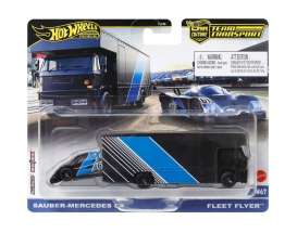 Mercedes Benz  - Sauber C9 & Fleet Flyer Truck black/blue - 1:64 - Hotwheels - HRV41 - hwmvHRV41 | The Diecast Company