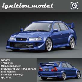 Mitsubishi  - Lancer Evolution VI GSR T.M.E  blue - 1:18 - Ignition - IG3665 - IG3665 | The Diecast Company