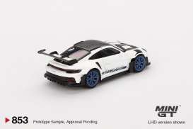 Porsche  - 911 (992) 2024 white/blue - 1:64 - Mini GT - 00853-R - MGT00853rhd | The Diecast Company