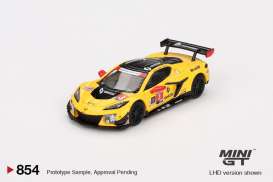 Chevrolet  - corvette Z06 2024 yellow/black - 1:64 - Mini GT - 00854-L - MGT00854lhd | The Diecast Company