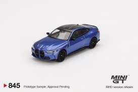 BMW  - M4 2024 blue - 1:64 - Mini GT - 00845-L - MGT00845lhd | The Diecast Company