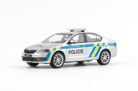 Skoda  - Octavia III 2012 silver/blue/yellow - 1:43 - Abrex - 143ABX-026XX - ab143ABX-026XX | The Diecast Company