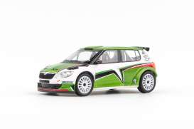 Skoda  - Fabia II FL S2000 2010 white/green - 1:43 - Abrex - 143XAB-604TE - ab143XAB-604TE | The Diecast Company