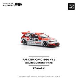 Honda  - Pandem Civic EG6 V1.5 white/red - 1:64 - Pop Race Limited - PR640212 - PR640212 | The Diecast Company