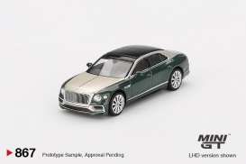 Bentley  - Flying Spur 2024 white/sand/verdant - 1:64 - Mini GT - 00867-L - MGT00867lhd | The Diecast Company