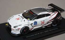 Nissan  - GT-R GT1 2009 white/black/red - 1:43 - Ebbro - 44305 - ebb44305 | The Diecast Company