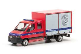 Mercedes Benz  - Sprinter 2018 red/blue - 1:87 - Herpa - H097017 - herpa097017 | The Diecast Company