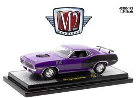 Plymouth  - Cuda 340 1971 purple/black - 1:24 - M2 Machines - 40300-123A - M2-40300-123A | The Diecast Company