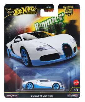 Bugatti  - Veyron white/light blue - 1:64 - Hotwheels - HRW06 - hwmvHRW06 | The Diecast Company