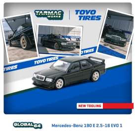 Mercedes Benz  - 190E black - 1:64 - Tarmac - T64G-057-TOYO - TC-T64G-057-TOYO | The Diecast Company