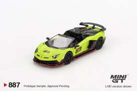 Lamborghini  - Aventador 2022 green-yellow - 1:64 - Mini GT - 00887-L - MGT00887LHD | The Diecast Company